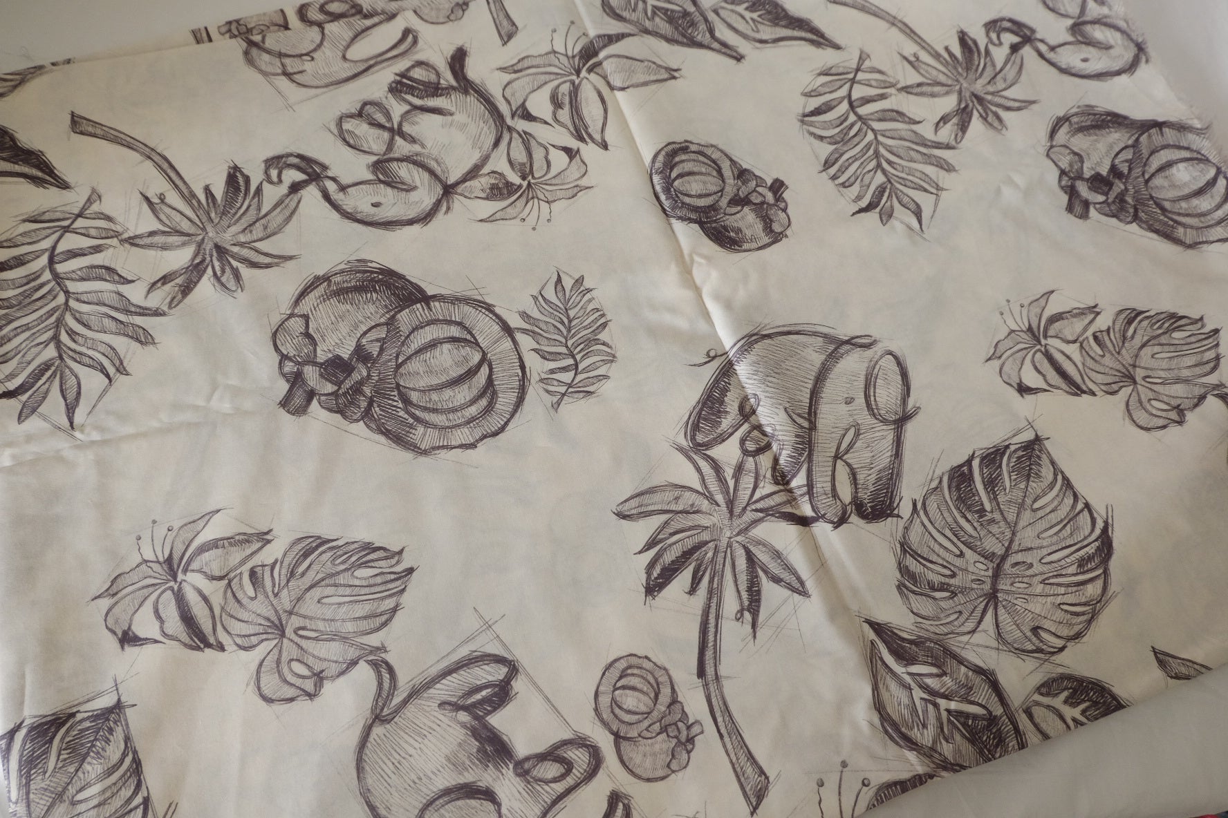 Sketchbook Tropical Cotton Lawn – 2.19 yd