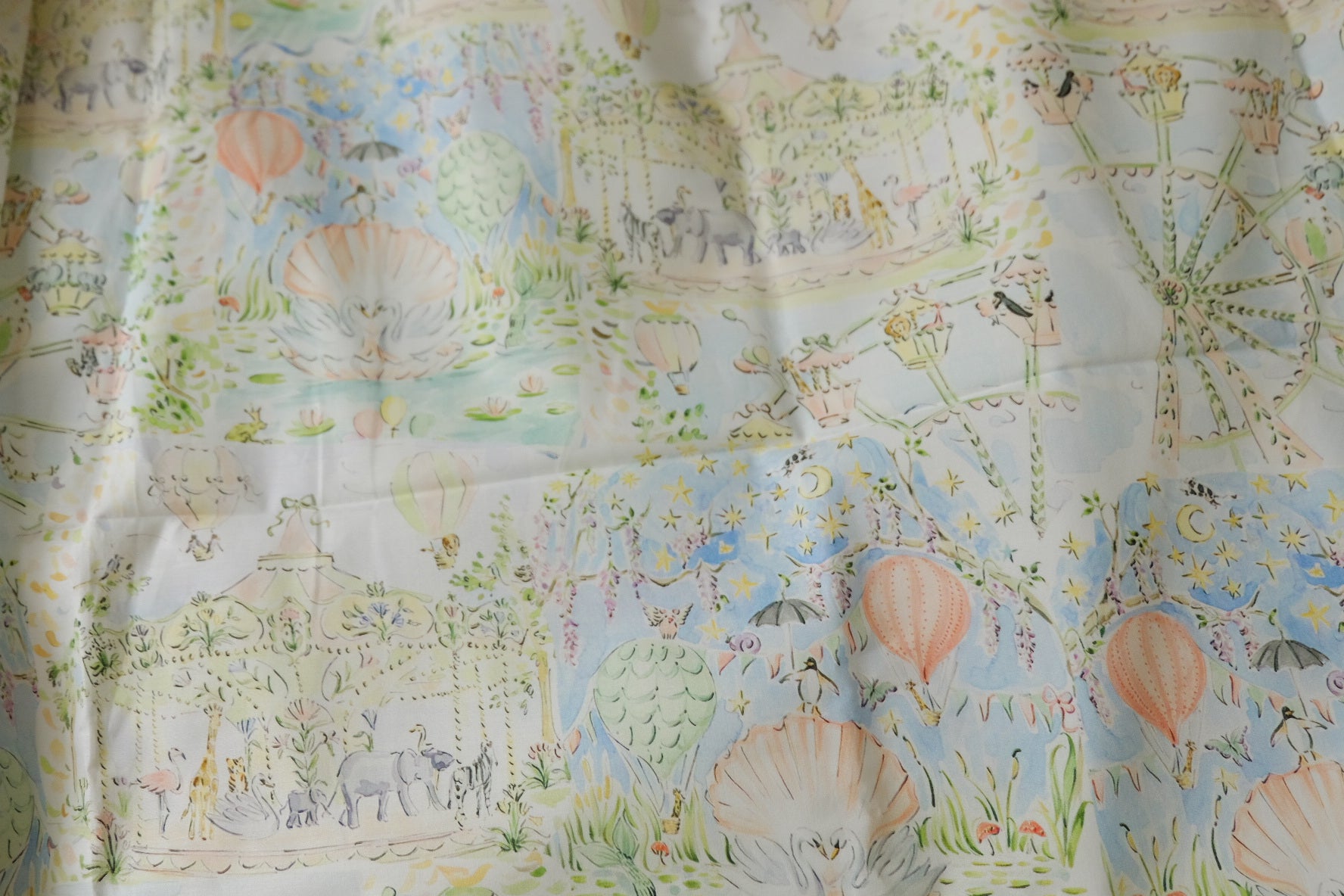 Dreamy Fairground Print Cotton Poplin Fabric 2.2 Yards
