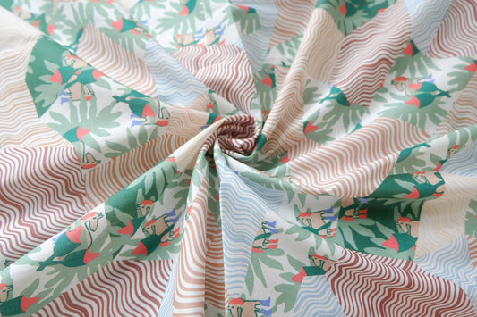 Designer Collage Print 100s Cotton Poplin Fabric 2.2 Yards