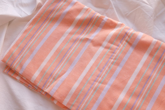Peach Pastel Striped Cotton Linen – 2.2 yd