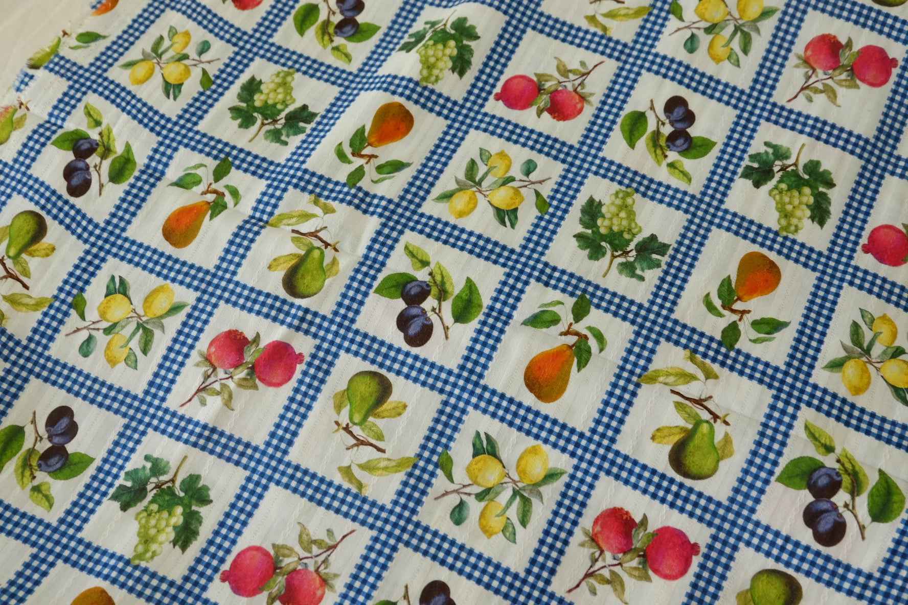 Fruit Check Textured Cotton Fabric – By the Yard