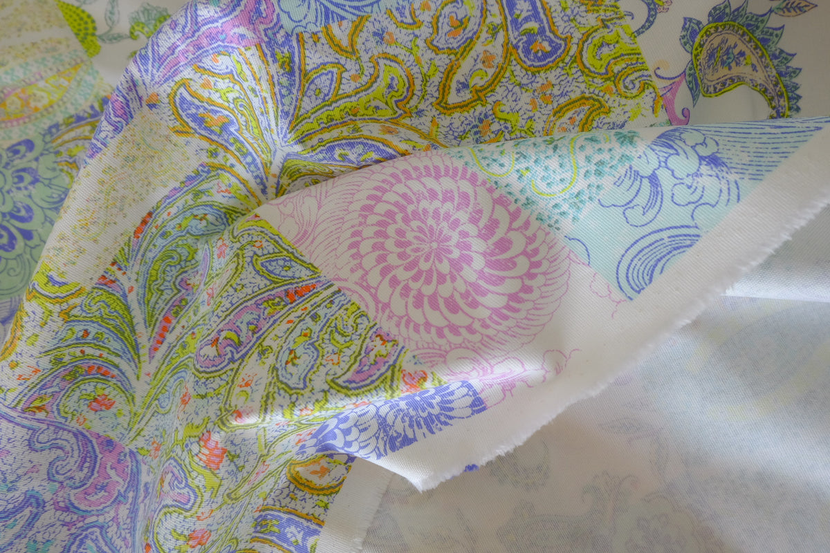Pastel Paisley Printed Cotton Denim – 2.19 yd