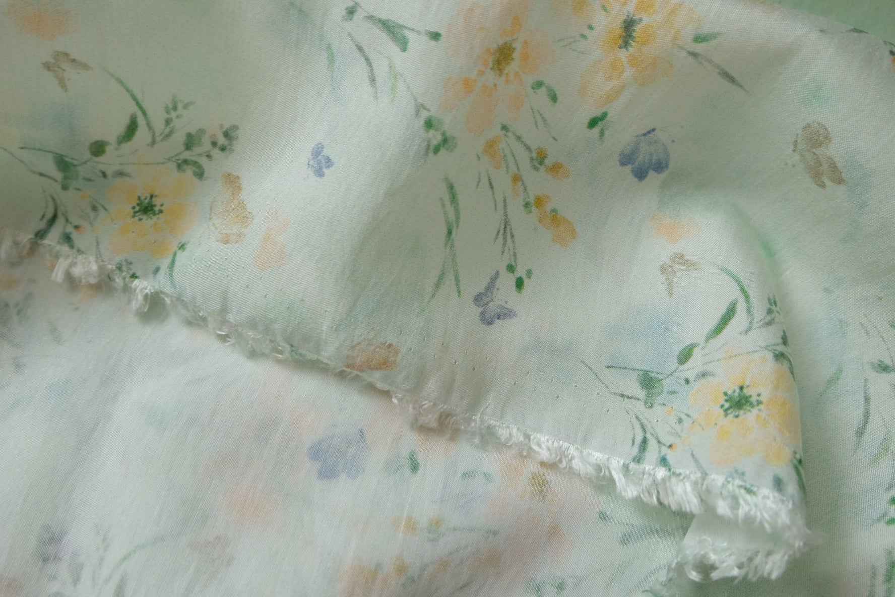 Mint Meadow Tencel Cotton Fabric, Soft Breathable Summer Weight, 3.28 Yards