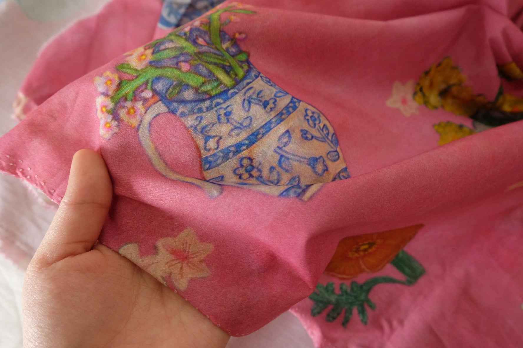 Pink Garden Teacup 60s Cotton Poplin Fabric – 3.3 yd