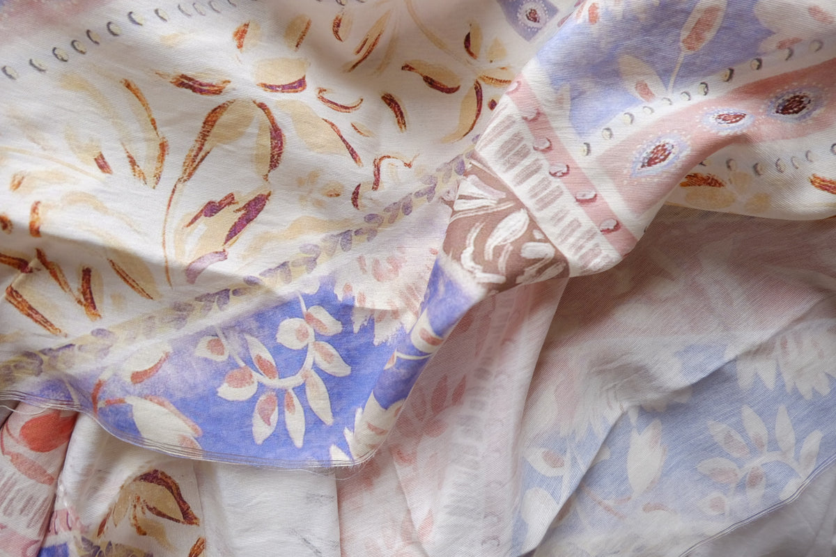 Pastel Patchwork Viscose Linen Blend – 1.6 yd