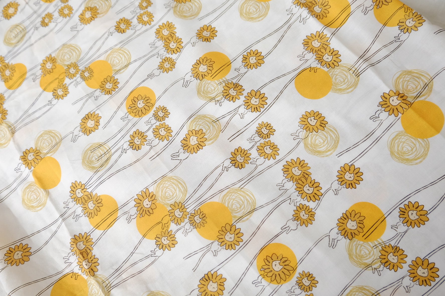 Yellow Daisy Cotton Poplin Small Cut — 1.31 yd