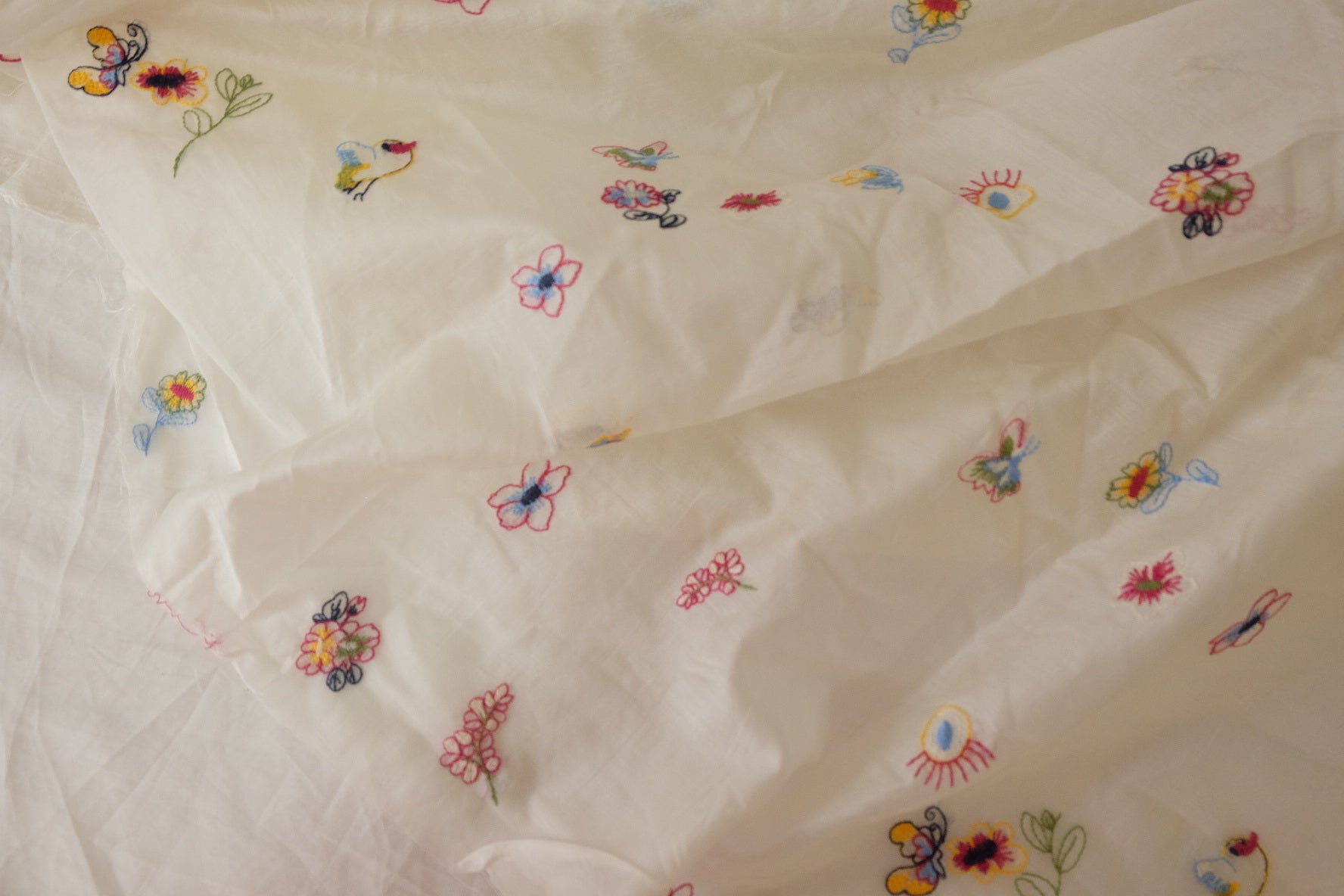 Sheer Embroidered Tencel Voile Fabric – 3.6 yd