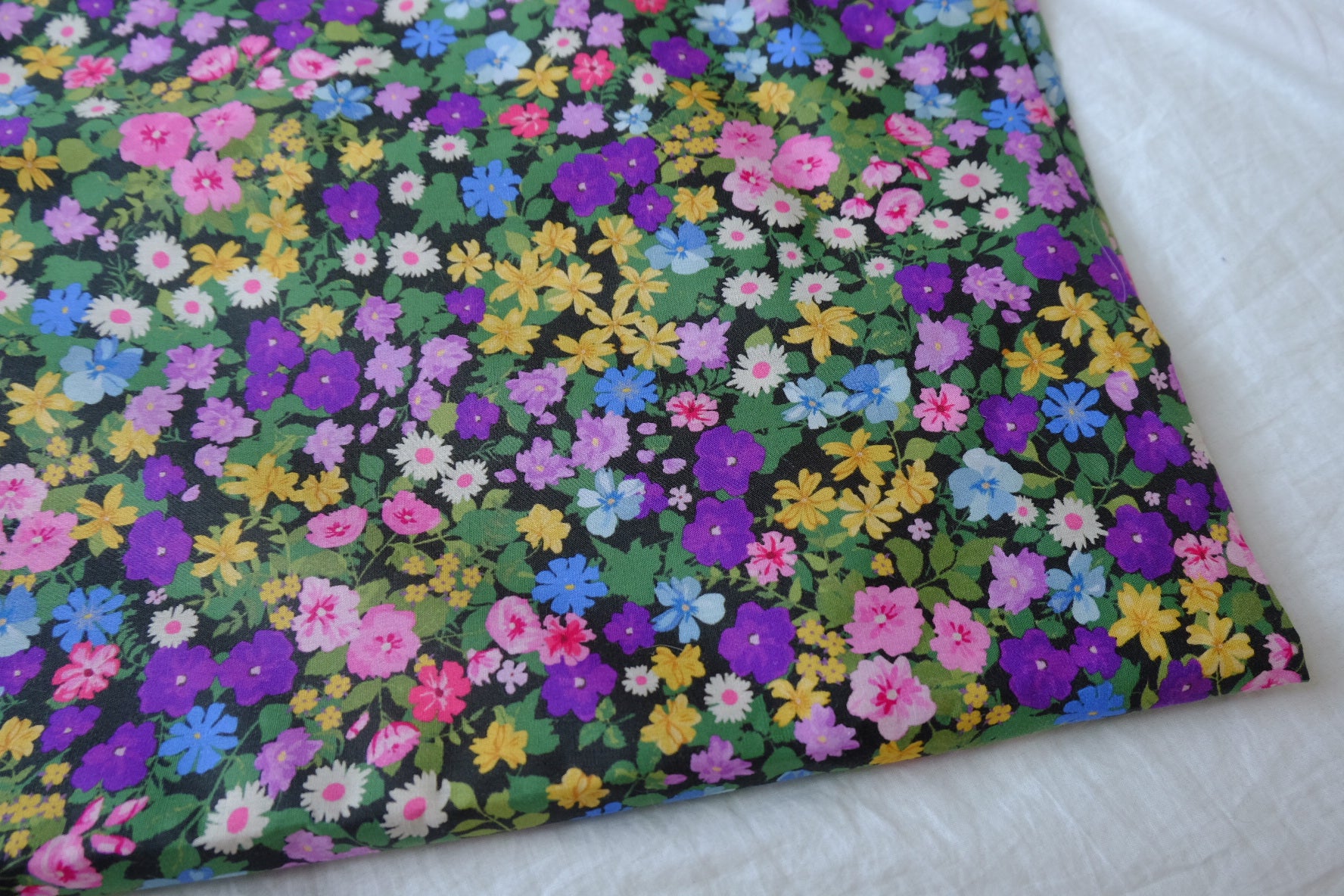 Colorful Meadow Floral Silky Cotton Lawn — 3.28 yd