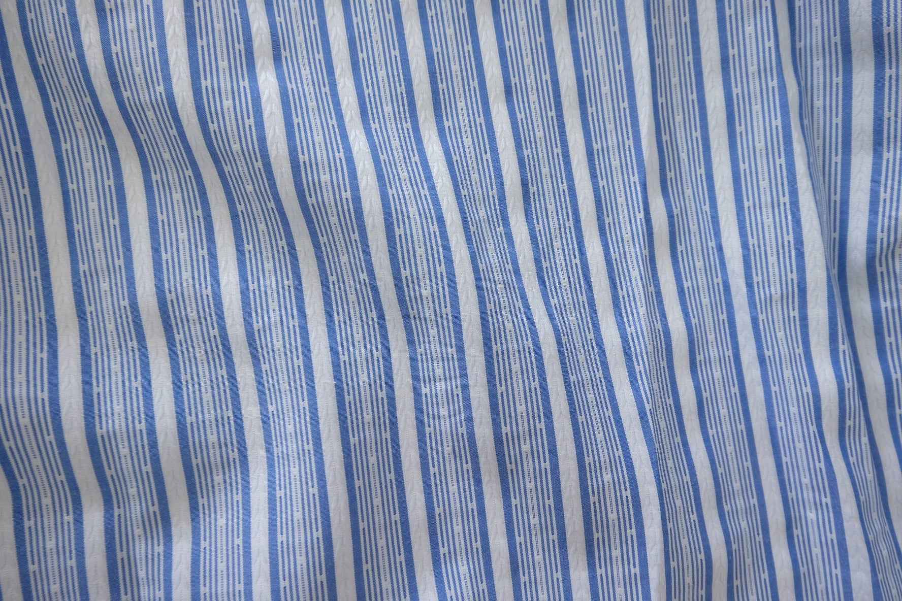 Blue Striped Jacquard Poly Cotton Fabric – 2.2 yd