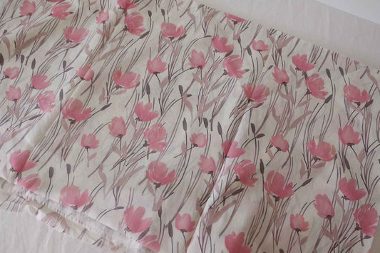 Pink Floral Cotton Lawn Fabric – 3.3 yd