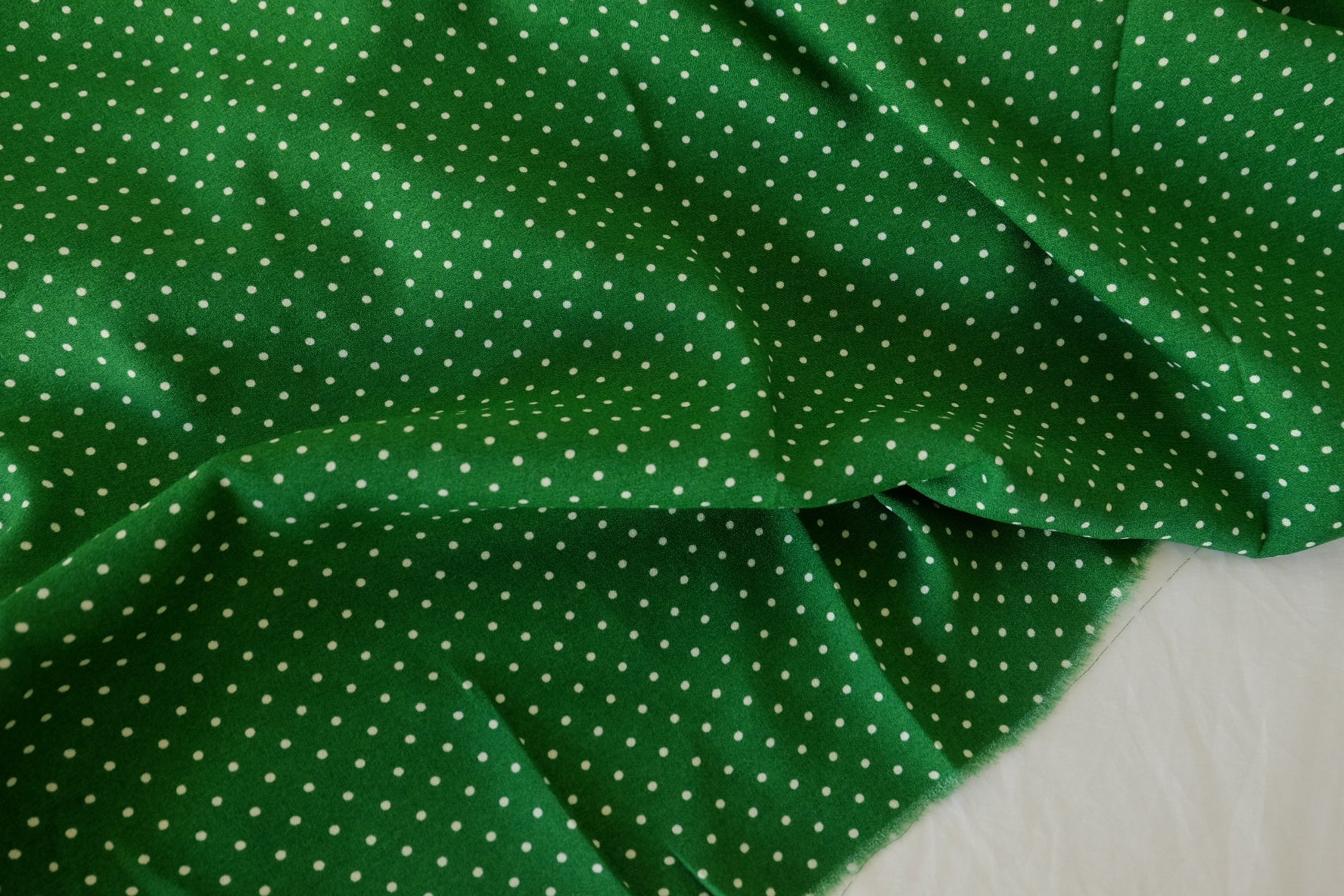 Green Polka Dot Viscose Rayon Fabric – 3.3 yd