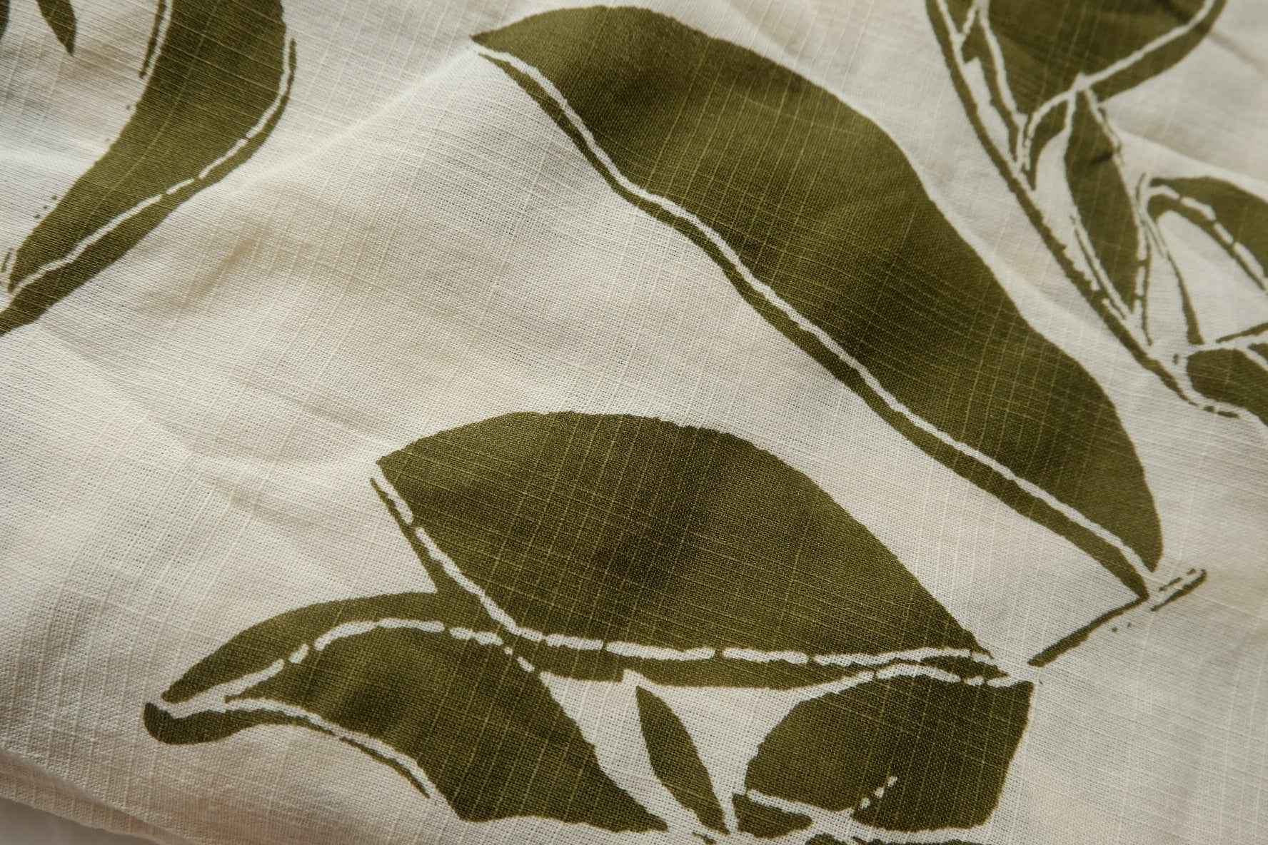 Olive Leaf Linen Cotton Fabric, Soft Lightweight Summer Weight for Blouses, 2.19 Yards