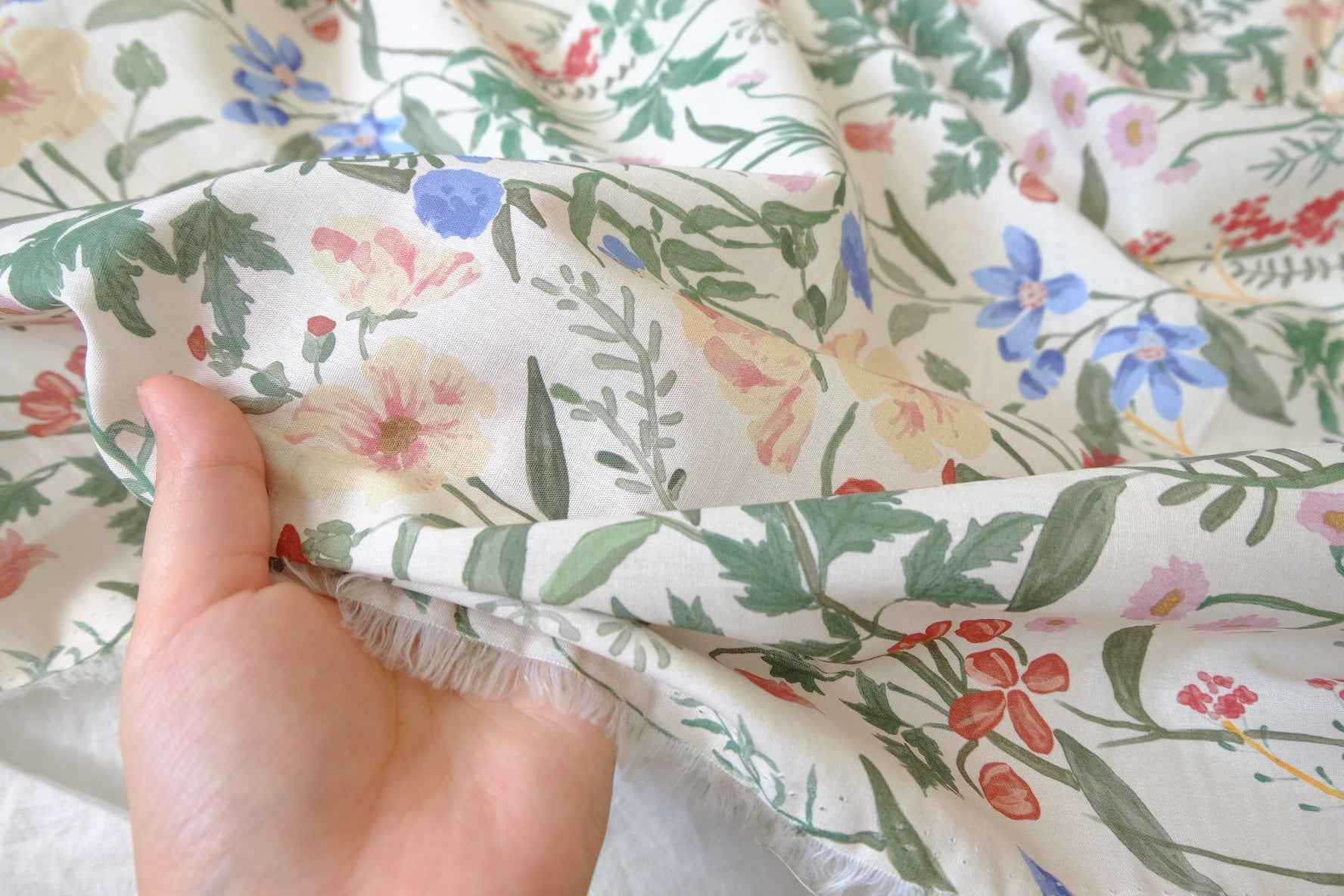 Wild Meadow Floral Cotton Poplin Fabric — 3.28 yd