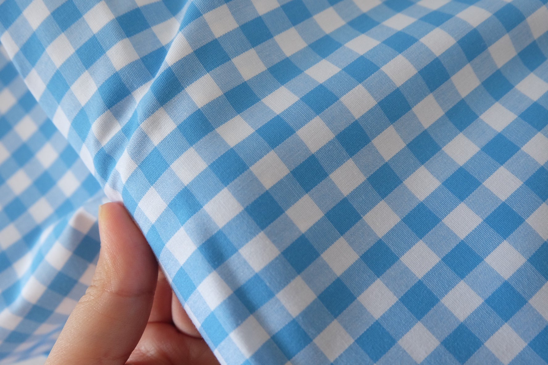 Premium Blue Gingham Woven Cotton Fabric – High Density Cotton – 2.2 yd