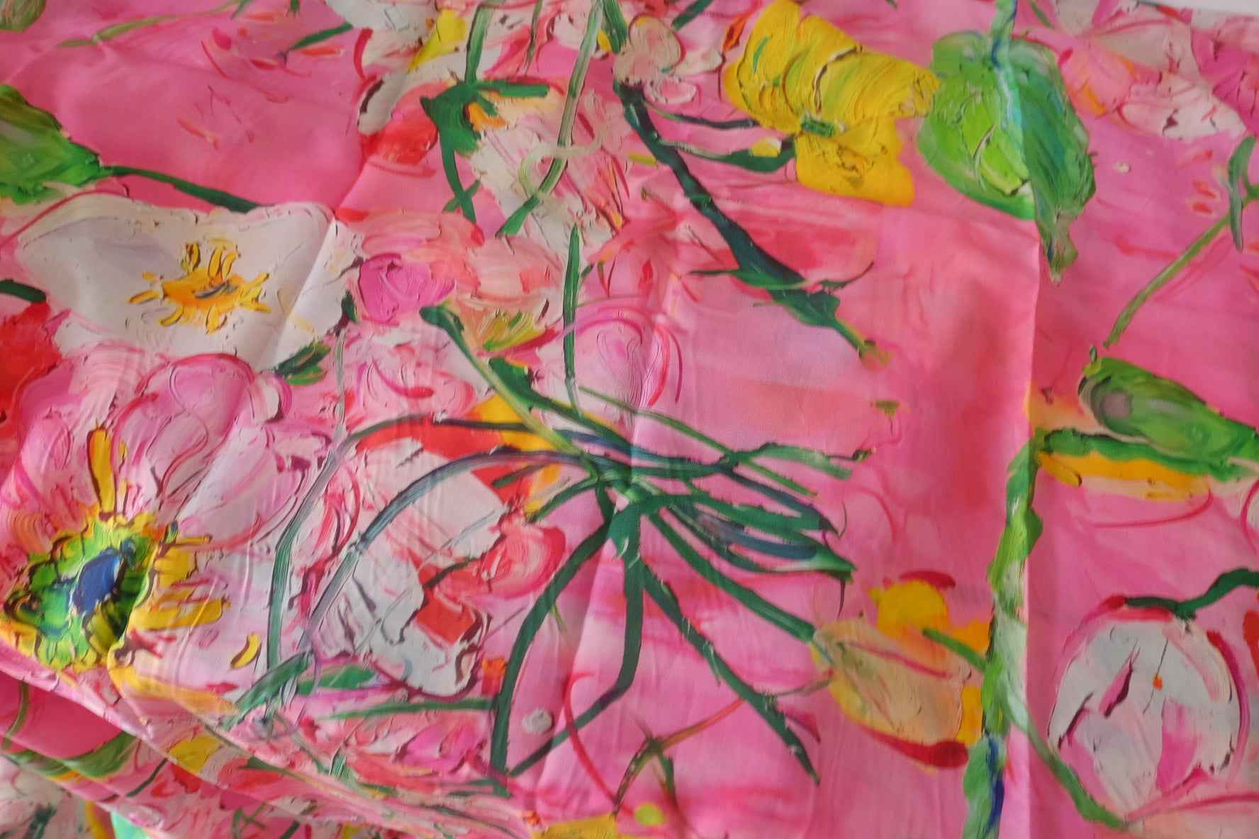 Painterly Pink Floral Tencel Ramie – 3.3 yd