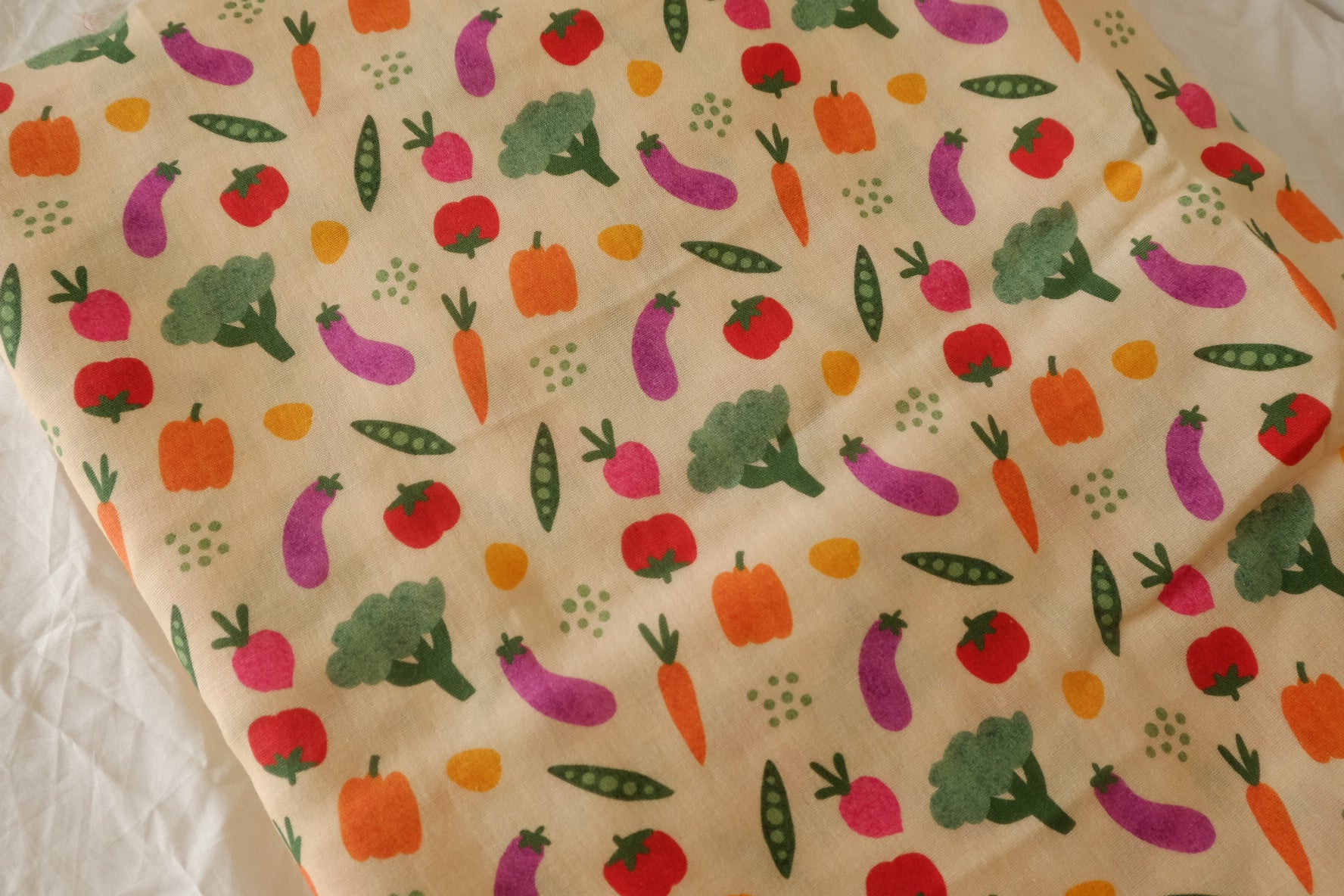 Vegetable Print Soft Cotton Double Gauze Fabric - 1.6 yd