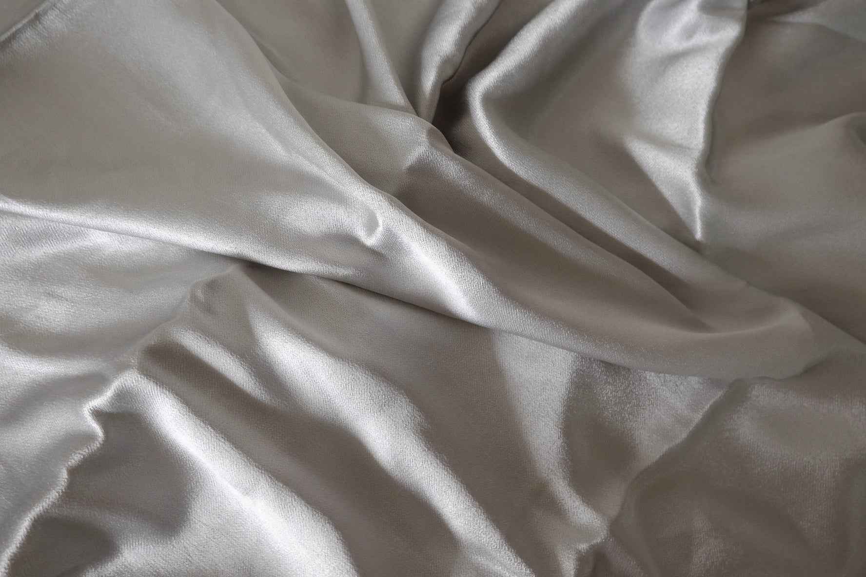 Silver Cupro Satin Fabric – 2.19 yd