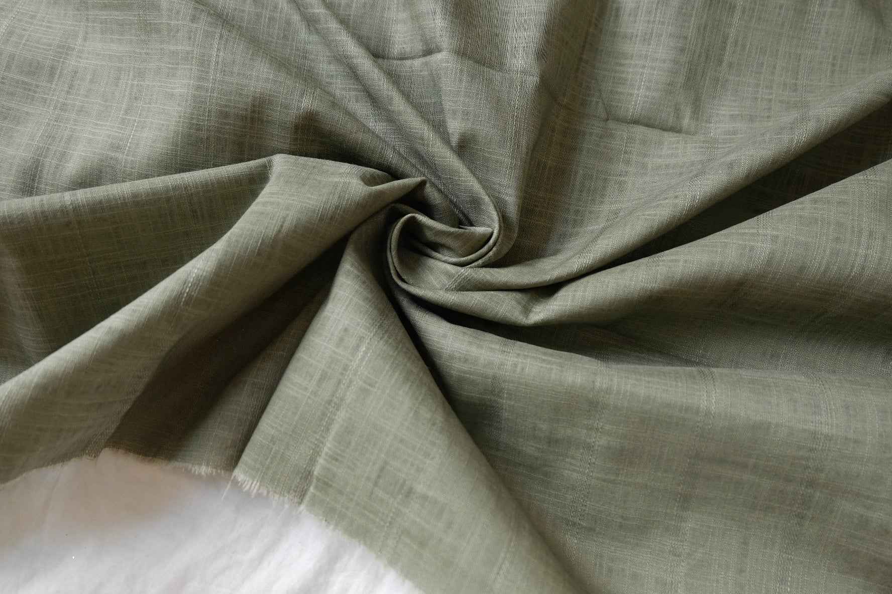 Sage Slub Cotton Linen Fabric - 2.19 yd