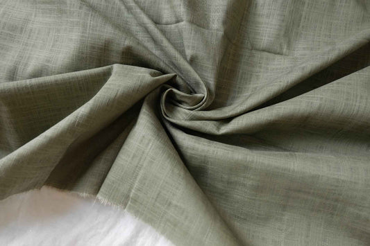 Sage Slub Cotton Linen Fabric - 2.19 yd