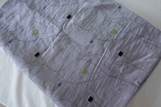 Embroidered Satin Polyester Fashion Fabric – 2.2 yd