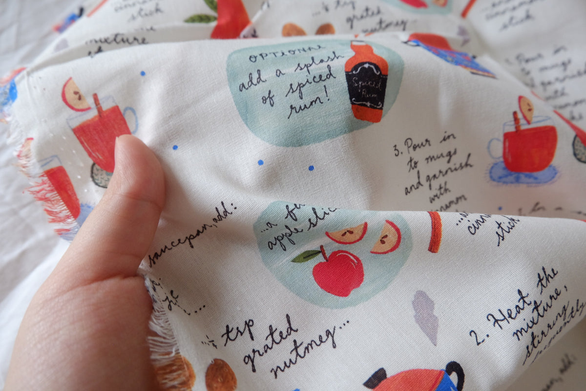 Apple Cider Recipe Soft Cotton Print – 2.19 yd