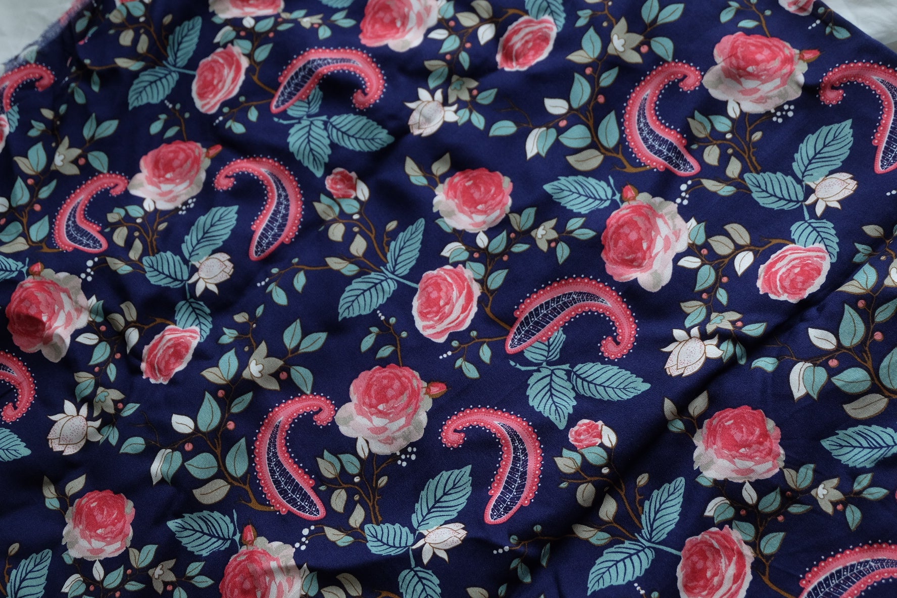 Rose & Paisley Floral Viscose – 3.3 yd