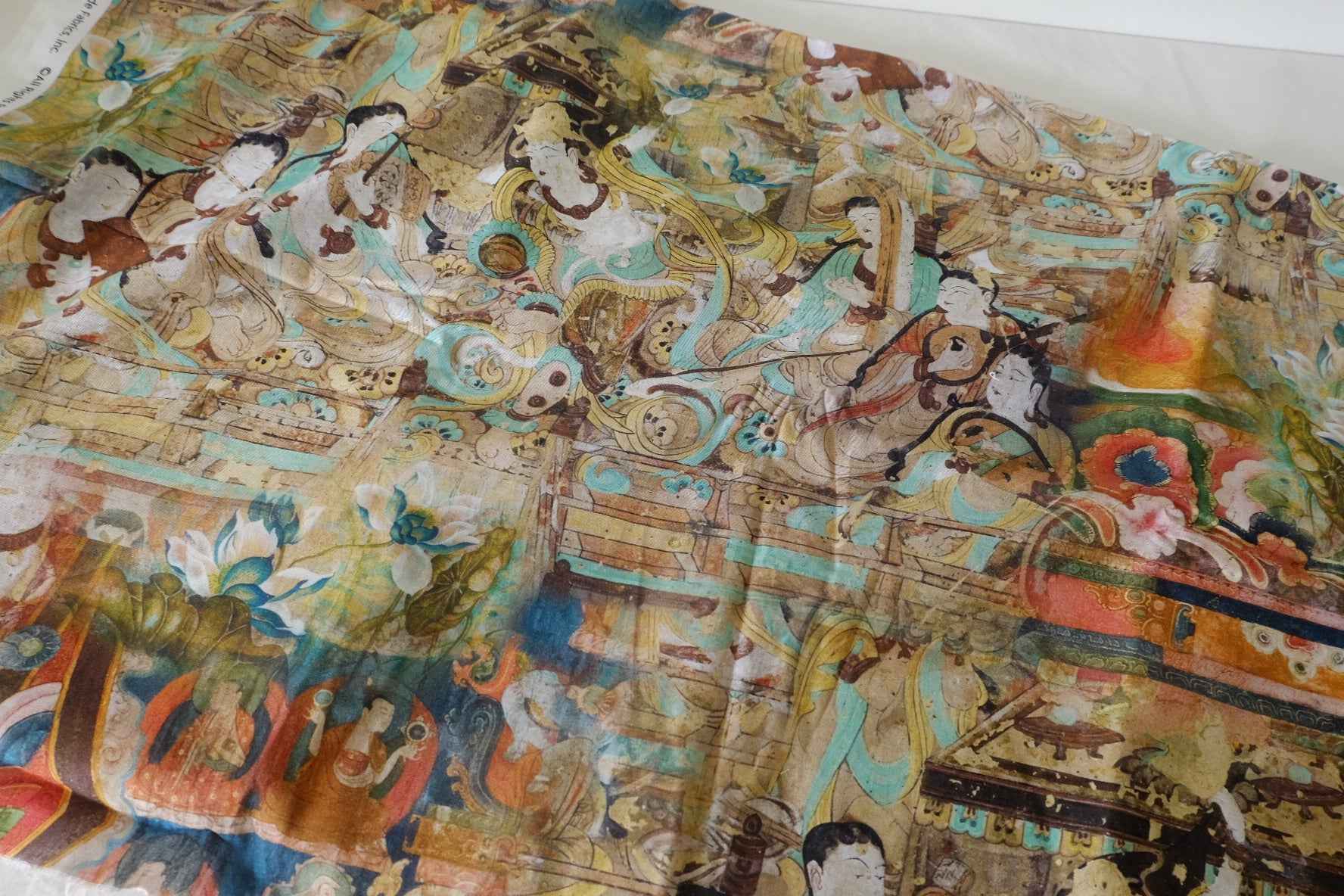 Dunhuang Mural Print Cotton Fabric – 2.2 yd