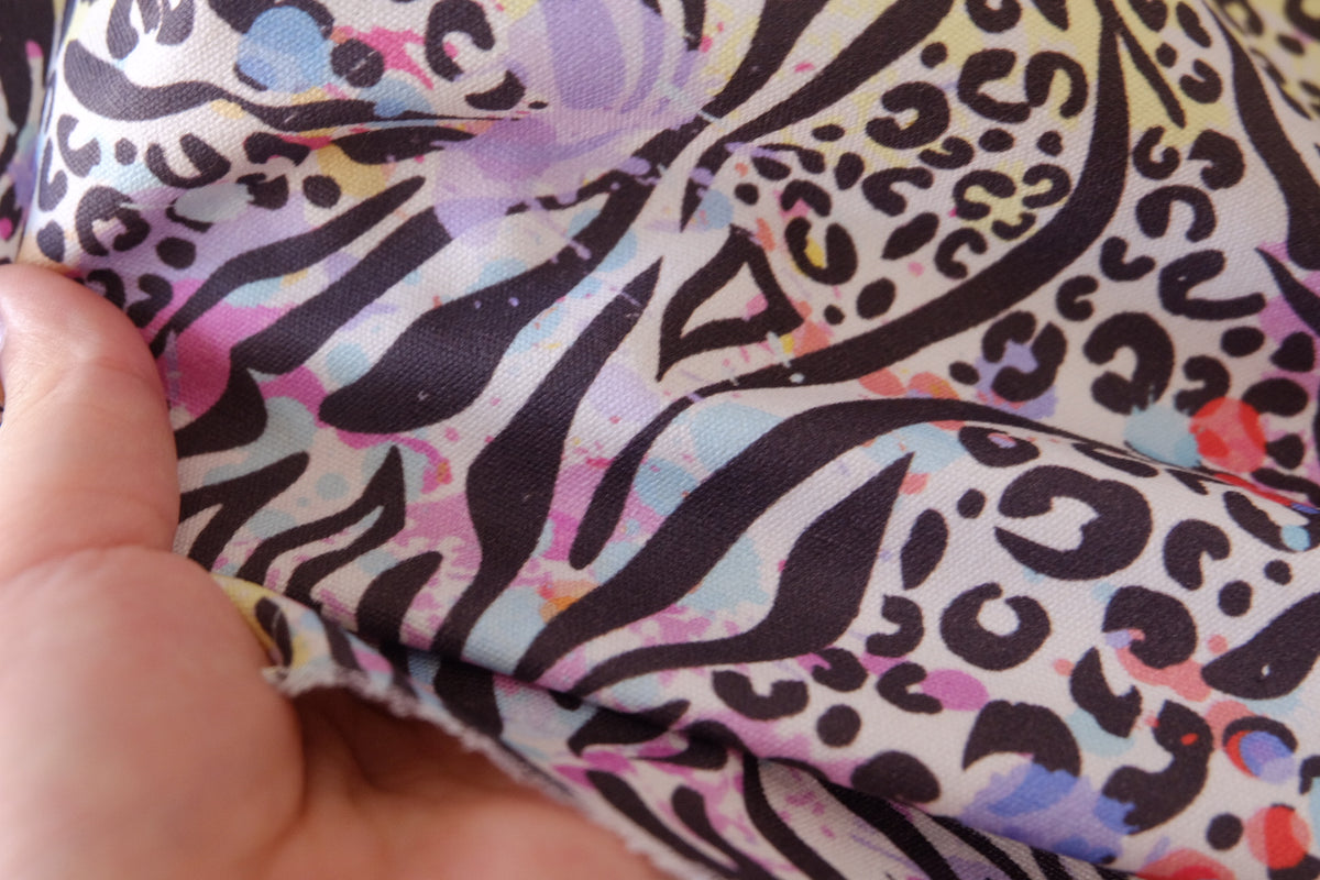 Wild Confetti – Colorful Animal Print Cotton Canvas Fabric | 1.1 Yards