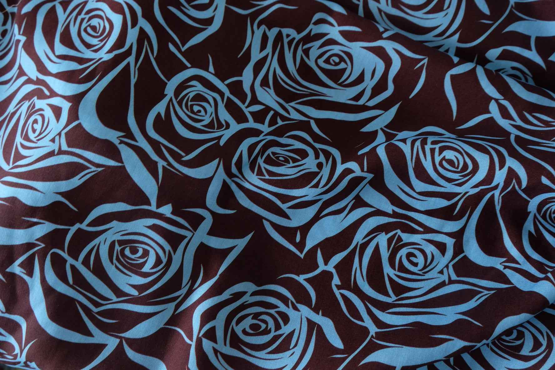 Blue Rose Rayon Challis Fabric – 2.7 yd