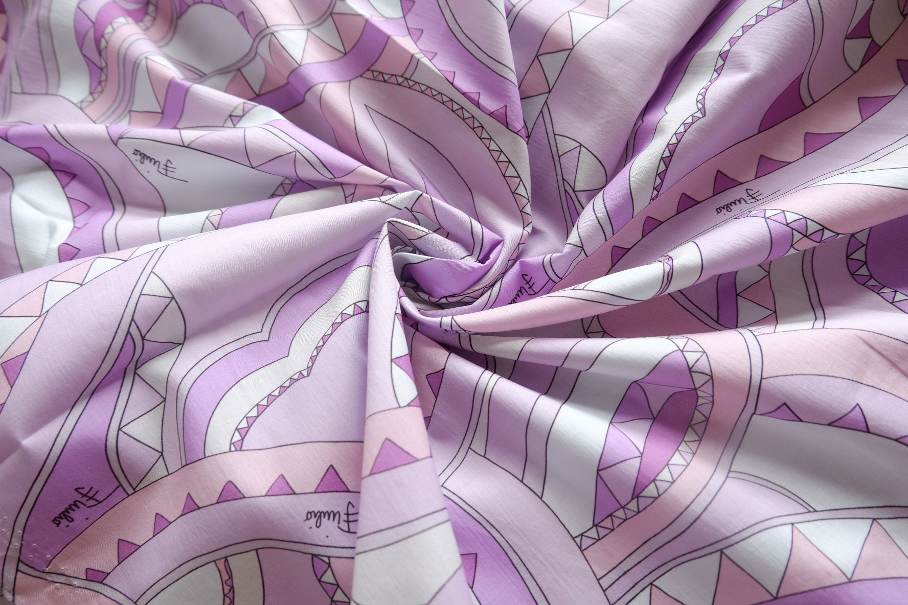 Pastel Geometric Silky Cotton Lawn Fabric - 3.19 yd