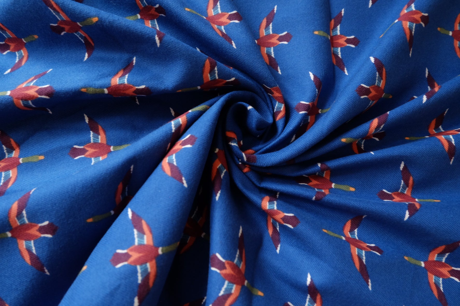 Brushed Cotton Twill with Flying Ducks, 1.6 Yards