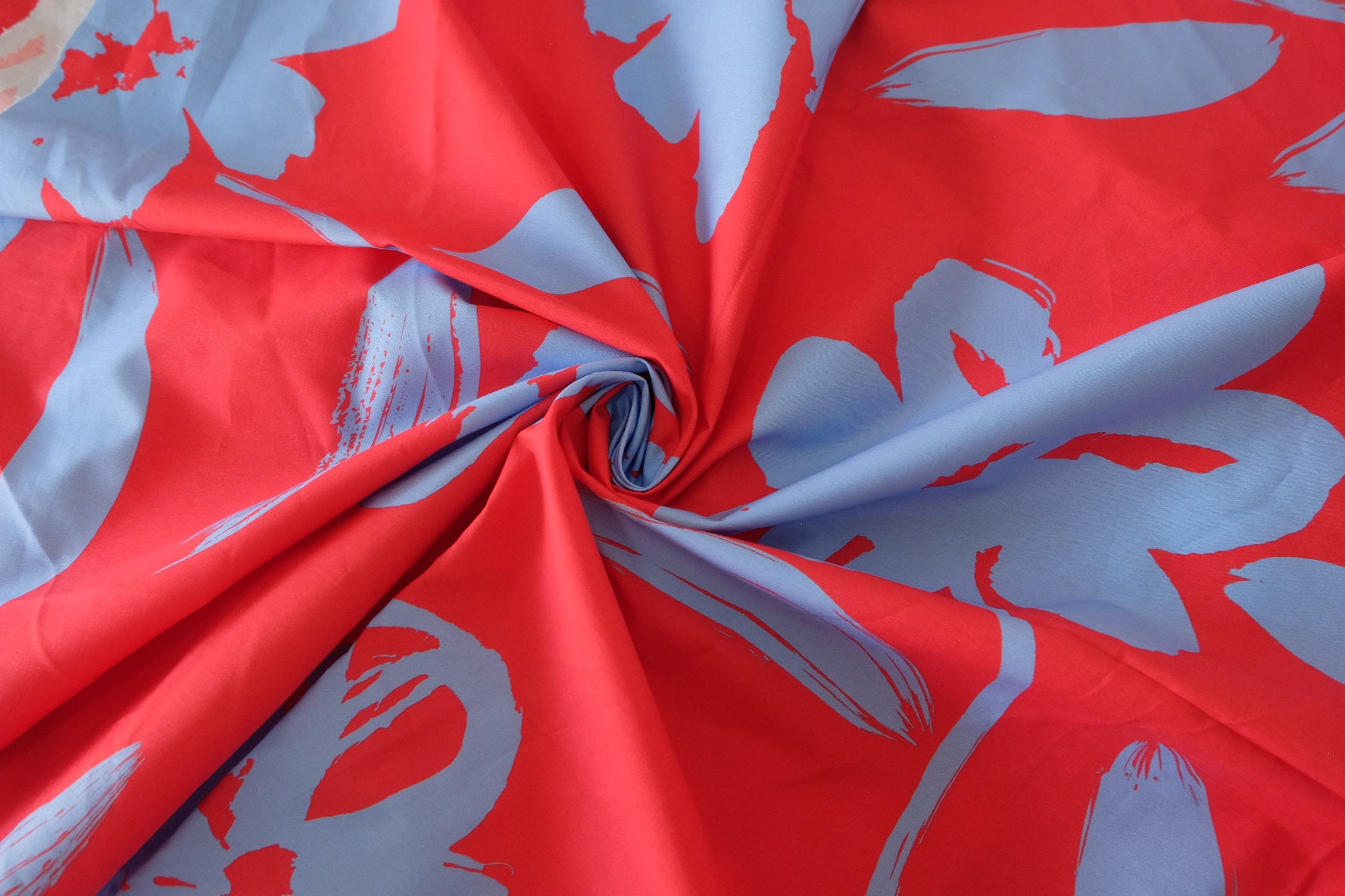 Scarlet & Periwinkle Abstract Cotton Poplin – 1.3 yd