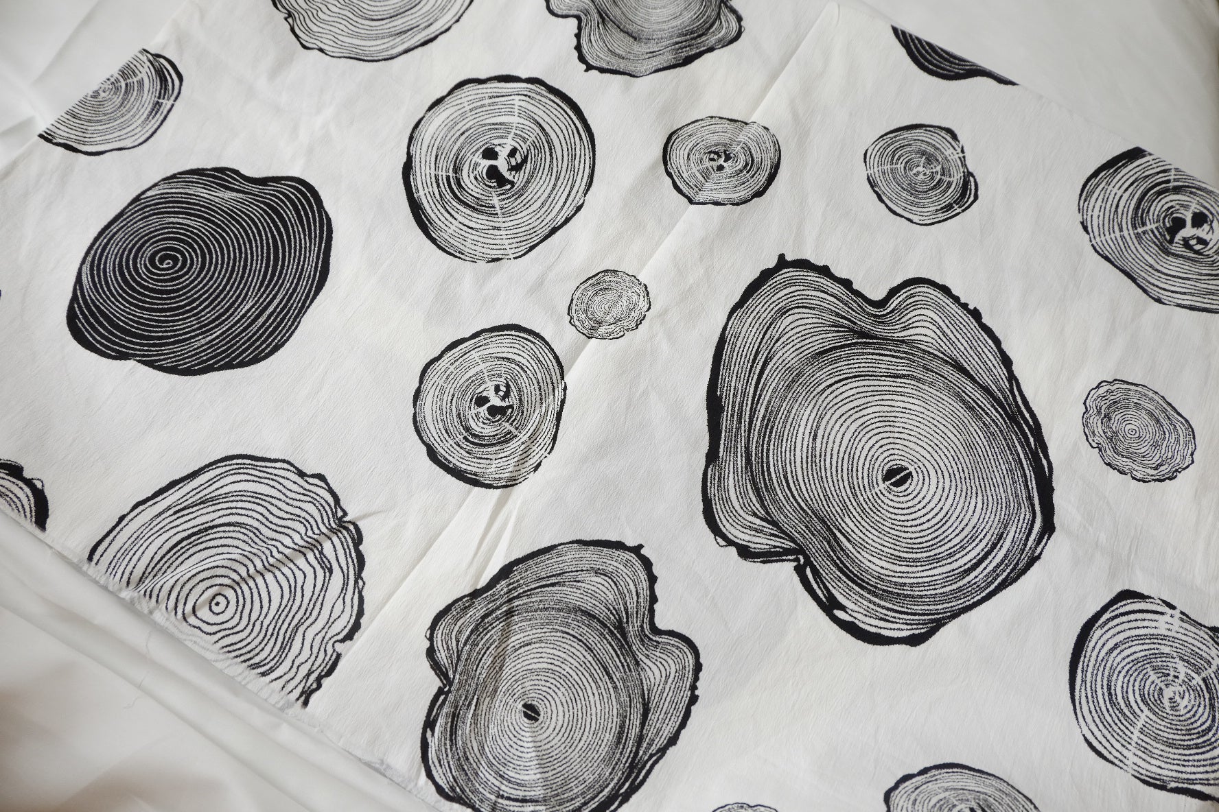Black Tree Ring Cotton Fabric - 2.02 yd