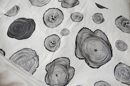 Black Tree Ring Cotton Fabric - 2.02 yd