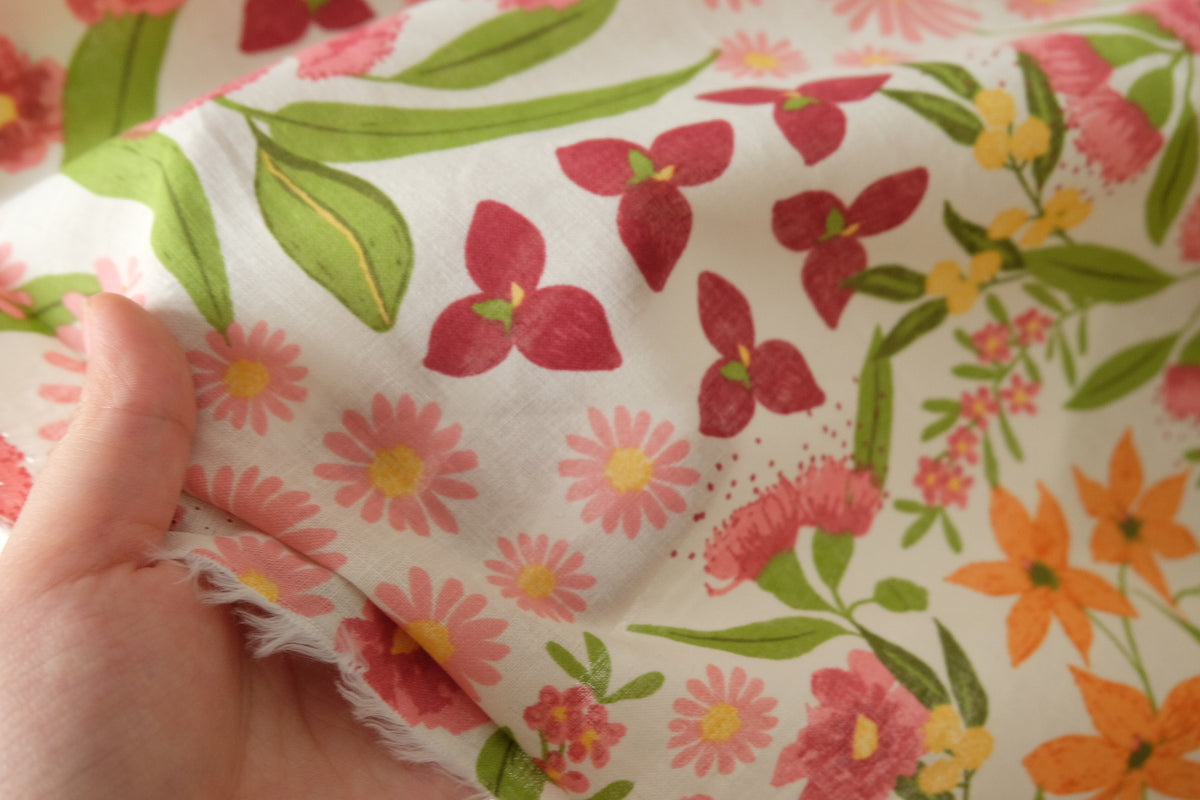 Summer Garden Floral Cotton Linen – 3.3 yd