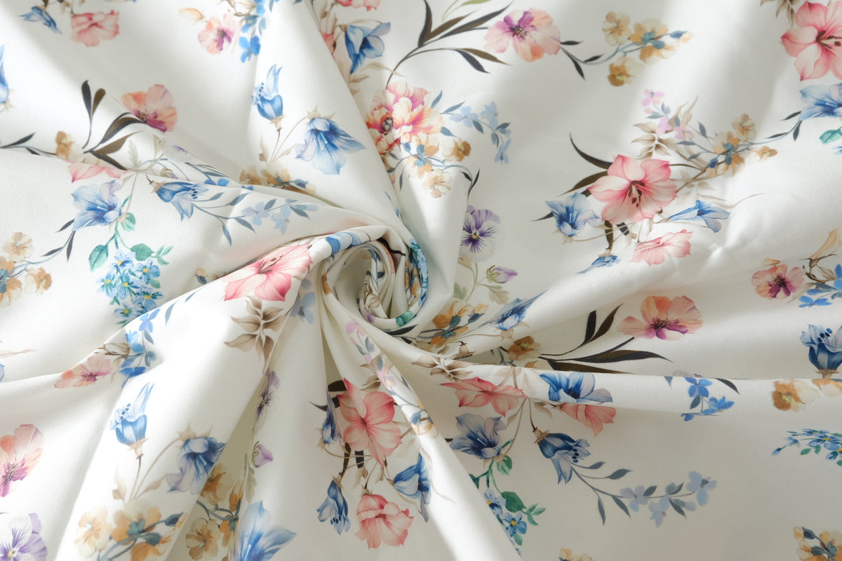 Soft Floral Cotton Sateen – 3.3 yd