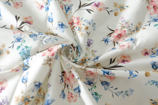 Soft Floral Cotton Sateen – 3.3 yd