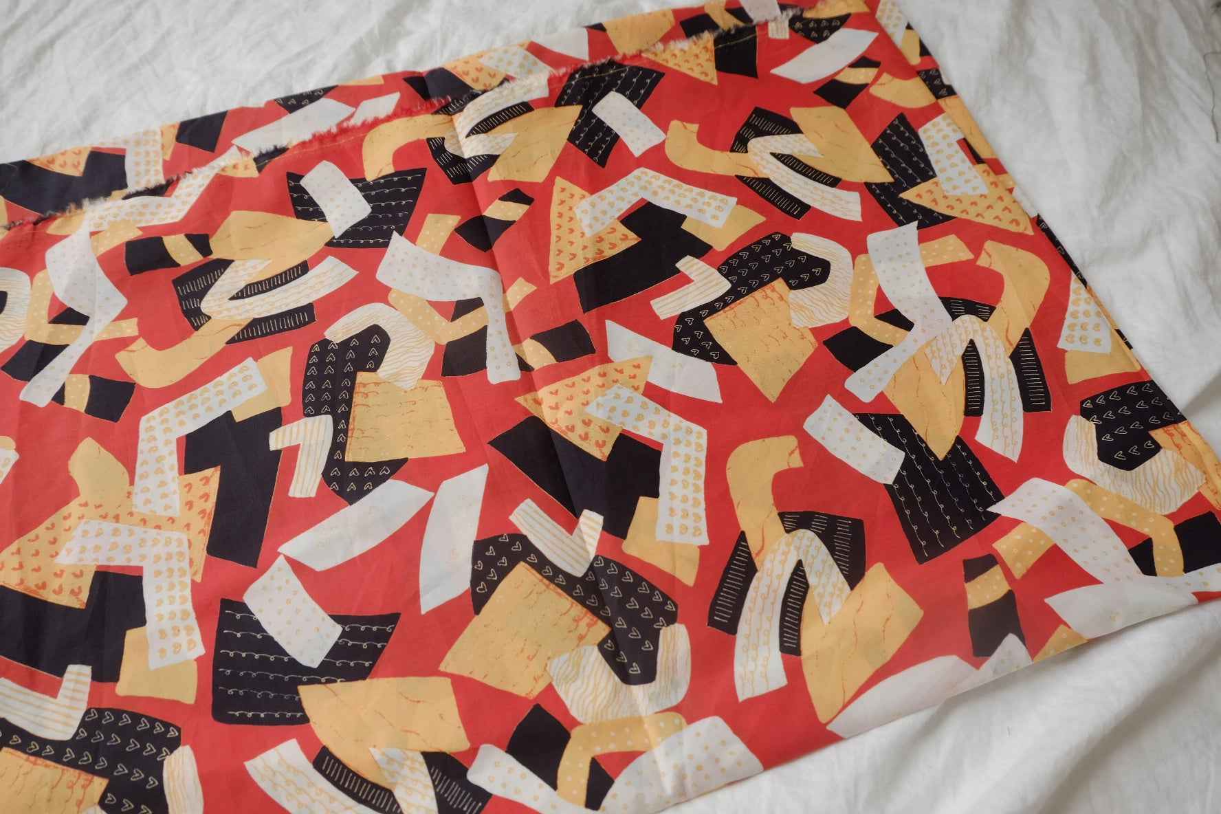 Retro Collage Cotton Poplin Fabric - 1.09 yd