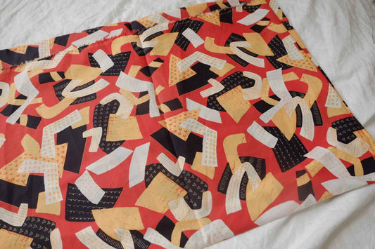 Retro Collage Cotton Poplin Fabric - 1.09 yd
