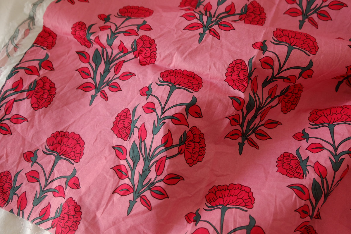 Pink Carnation Cotton Poplin – 1.4 yd