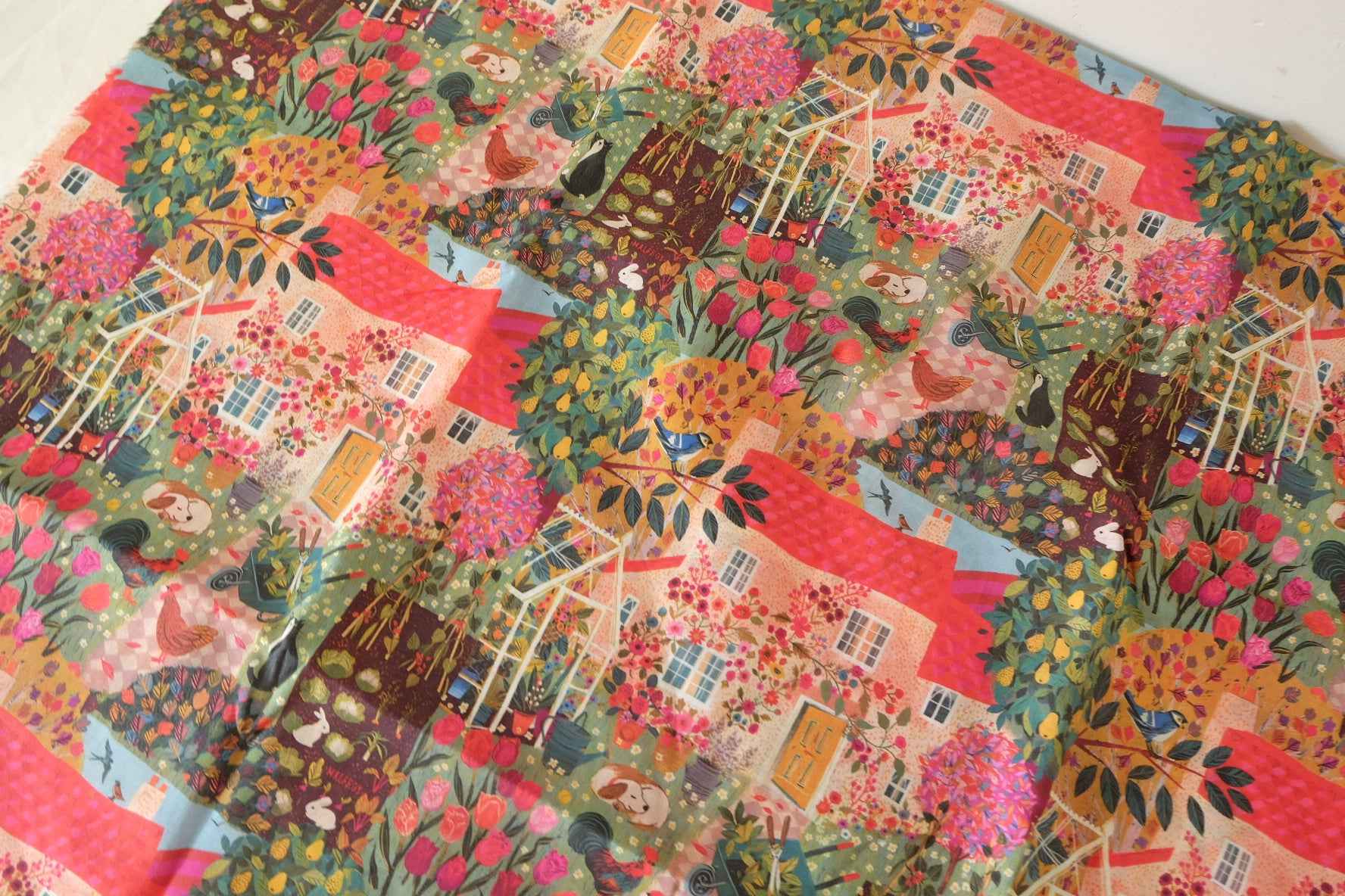 60s Cotton Poplin Cottage Garden Print – Lightweight 1.64 yd