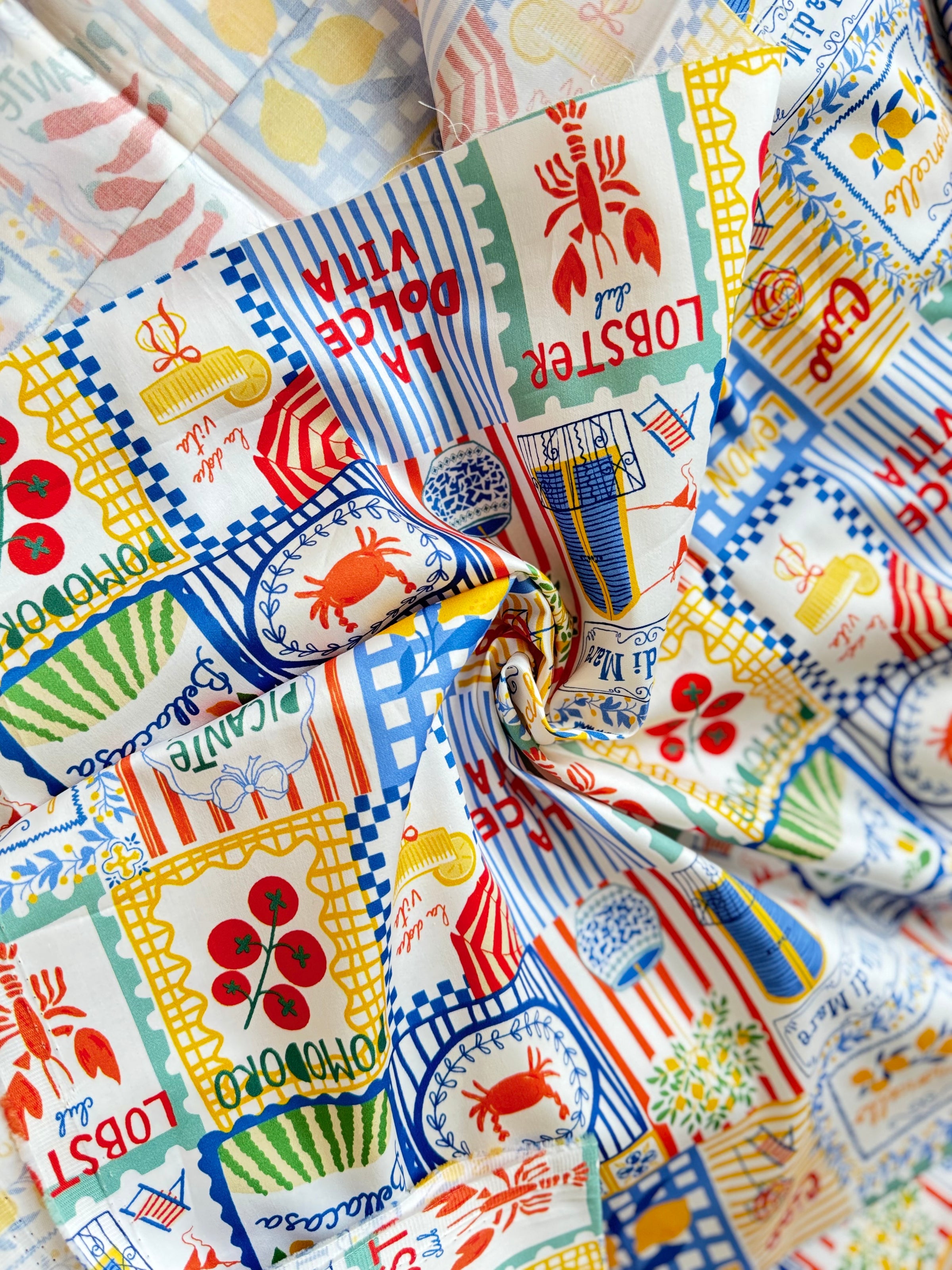 Mediterranean Market Crisp Cotton Sateen Fabric — 2.75