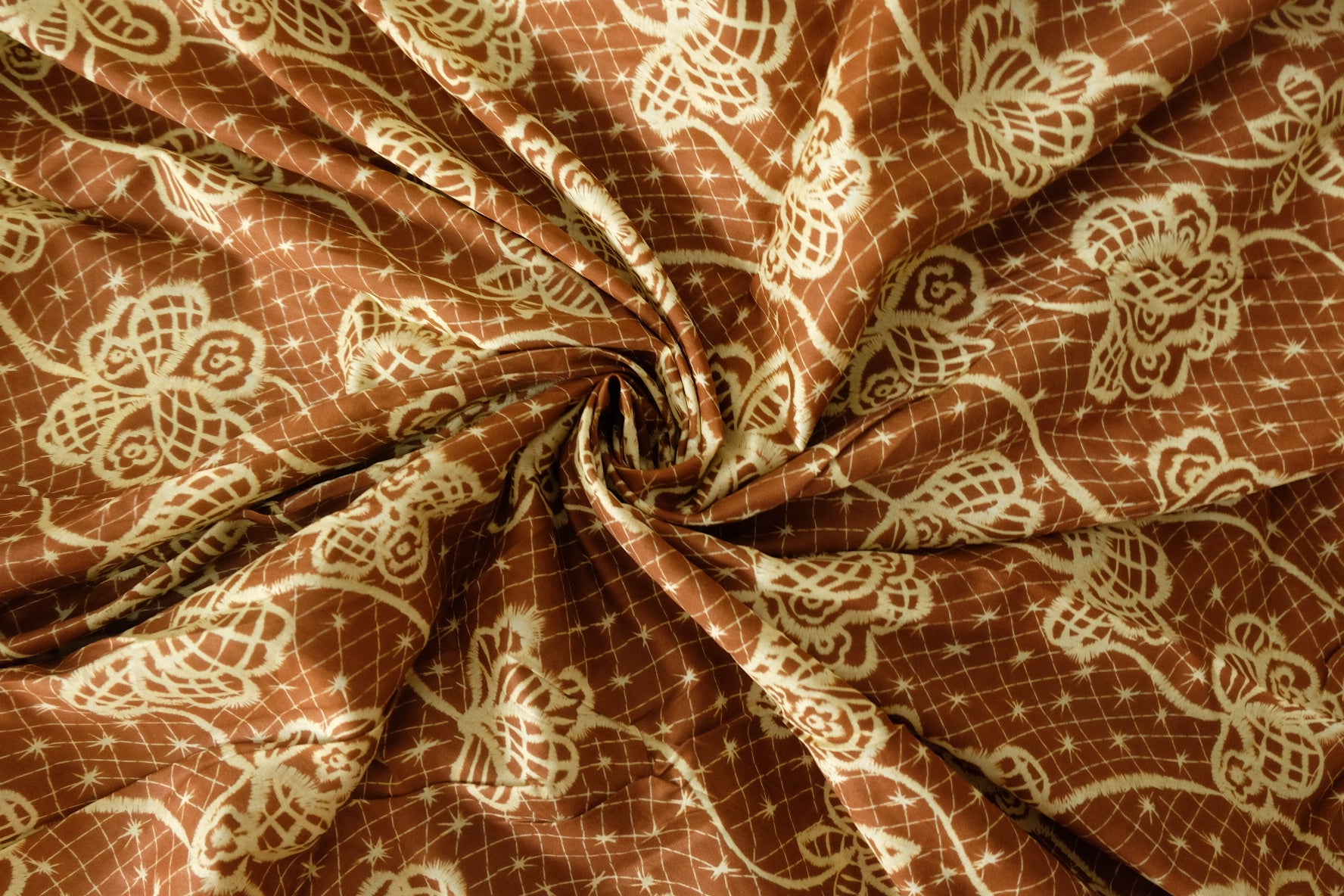 Discounted Vintage Brown Cotton Lawn Fabric – 4 yd