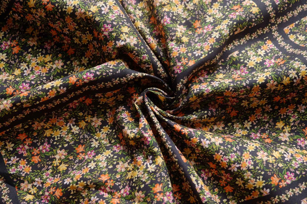 Dark Floral Cotton — 1.6 yd / 2.2 yd
