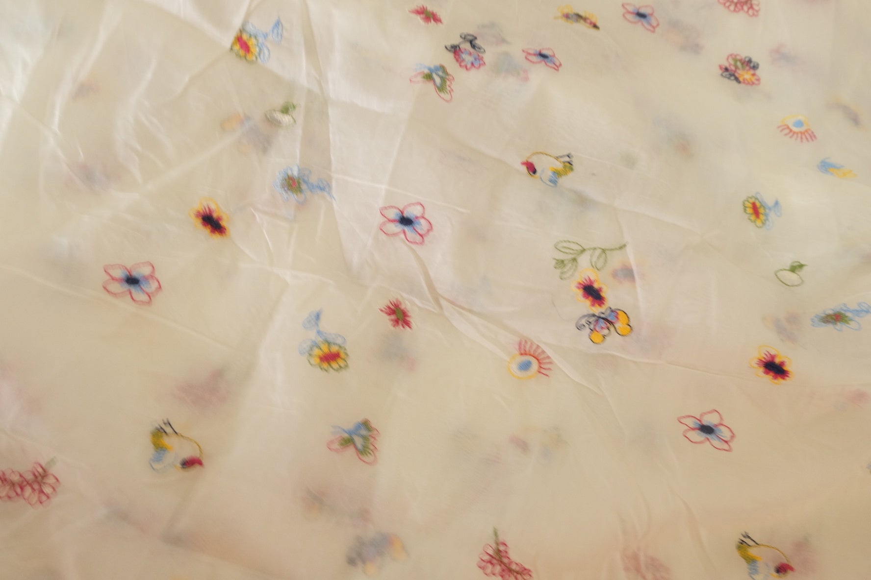 Sheer Embroidered Tencel Voile Fabric – 3.6 yd