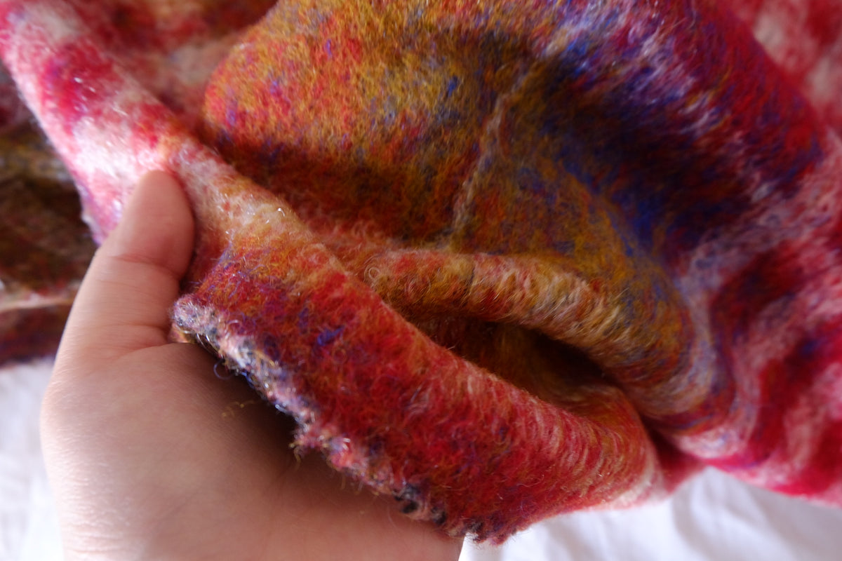 Autumn Carnival – Colorful Plaid Wool Blend Coating Fabric | 1.6 Yards