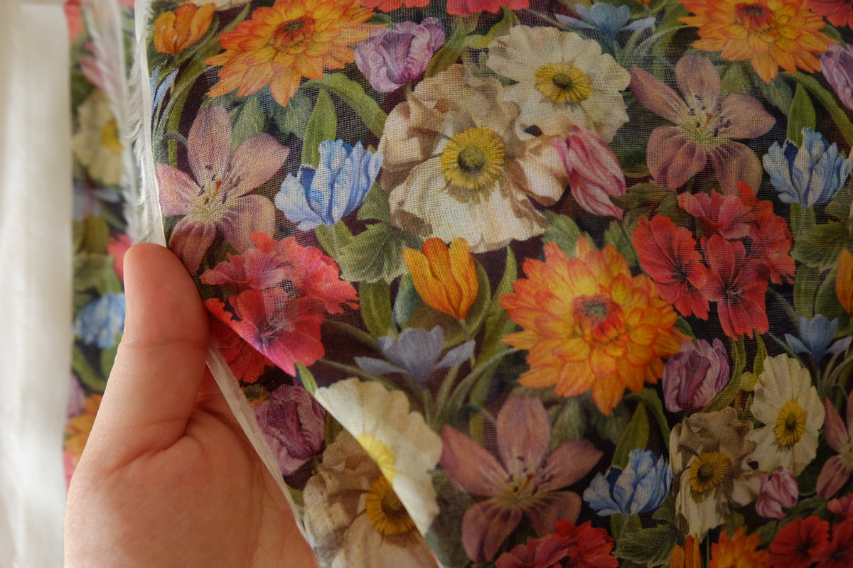 Painterly Wildflower Ramie Cotton – 2.2 yd
