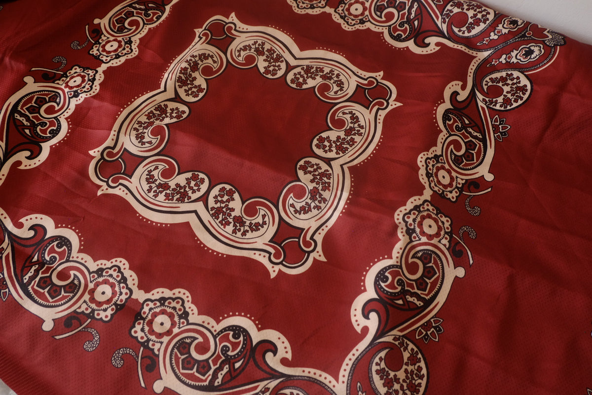 Rust Medallion Jacquard Silky Polyester – 2.2 yd