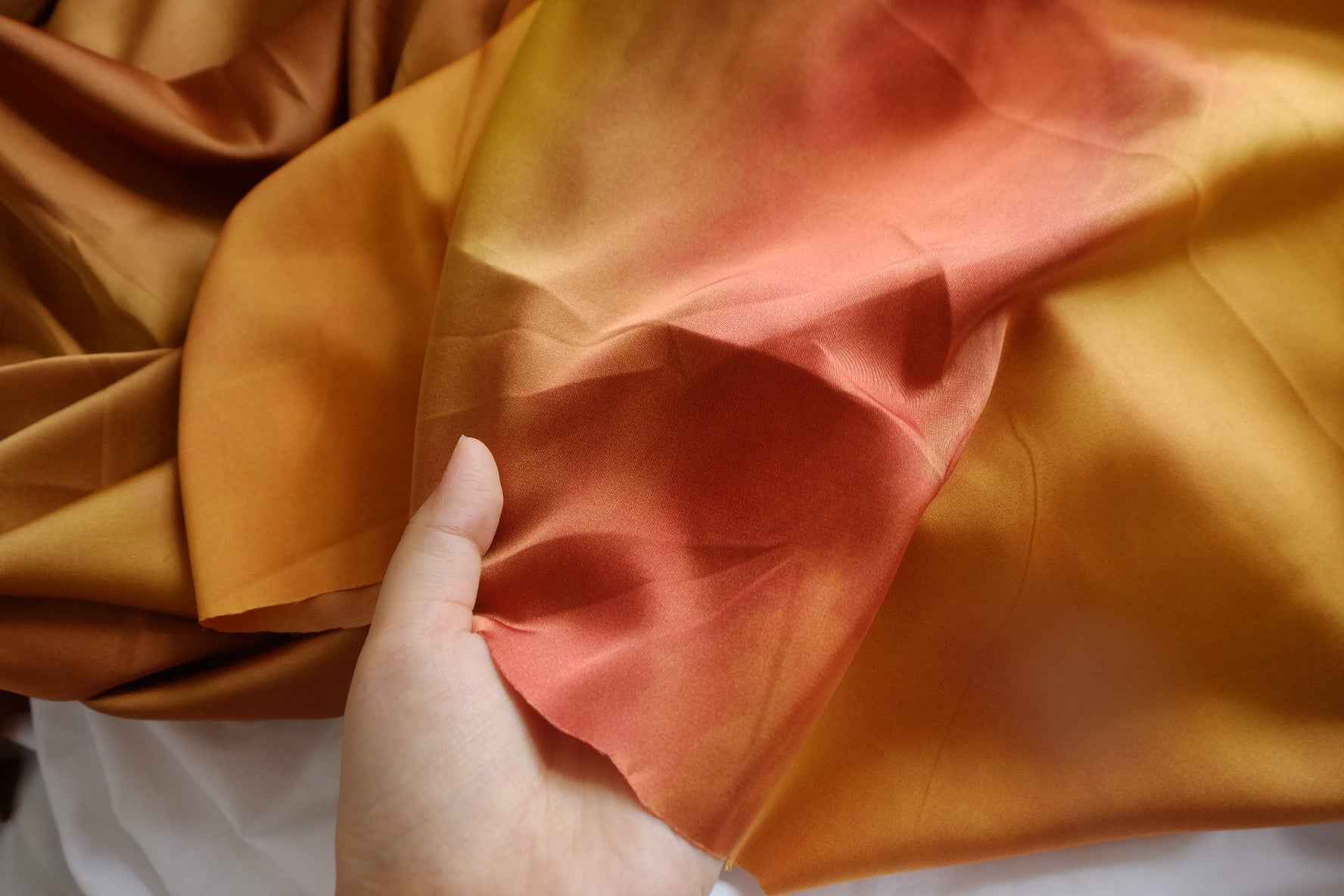 Sunset Gradient Acetate-Blend Satin Fabric - 1.64 yd