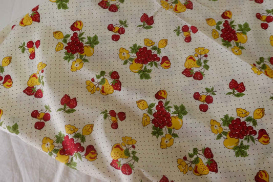 Vintage Fruit Garden Cotton Fabric – 2.2 yd / 3.3 yd